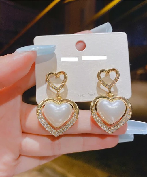 Korean Heart Studs Earrings